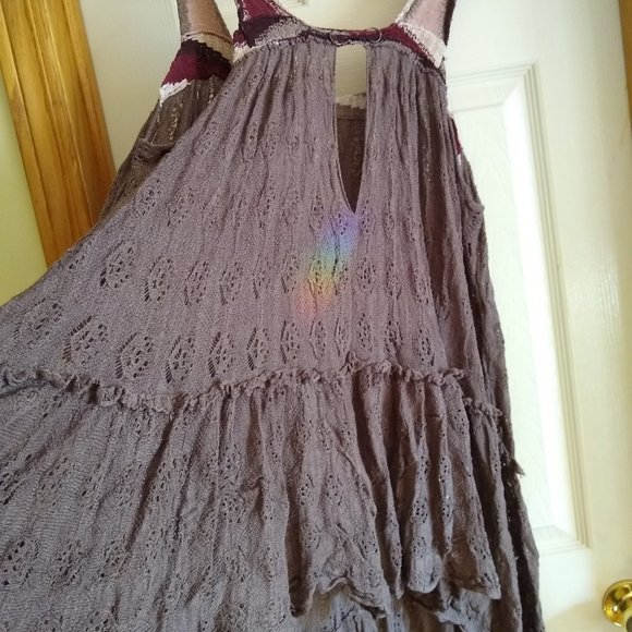Free People high low crochet sleeveless tunic dress NWOT - Picture 2 of 11